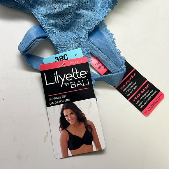 Women’s Lilyette Comfort Lace Minimizer Bra 38C, Blue Sky Ahead New With Tags! - Picture 5 of 9